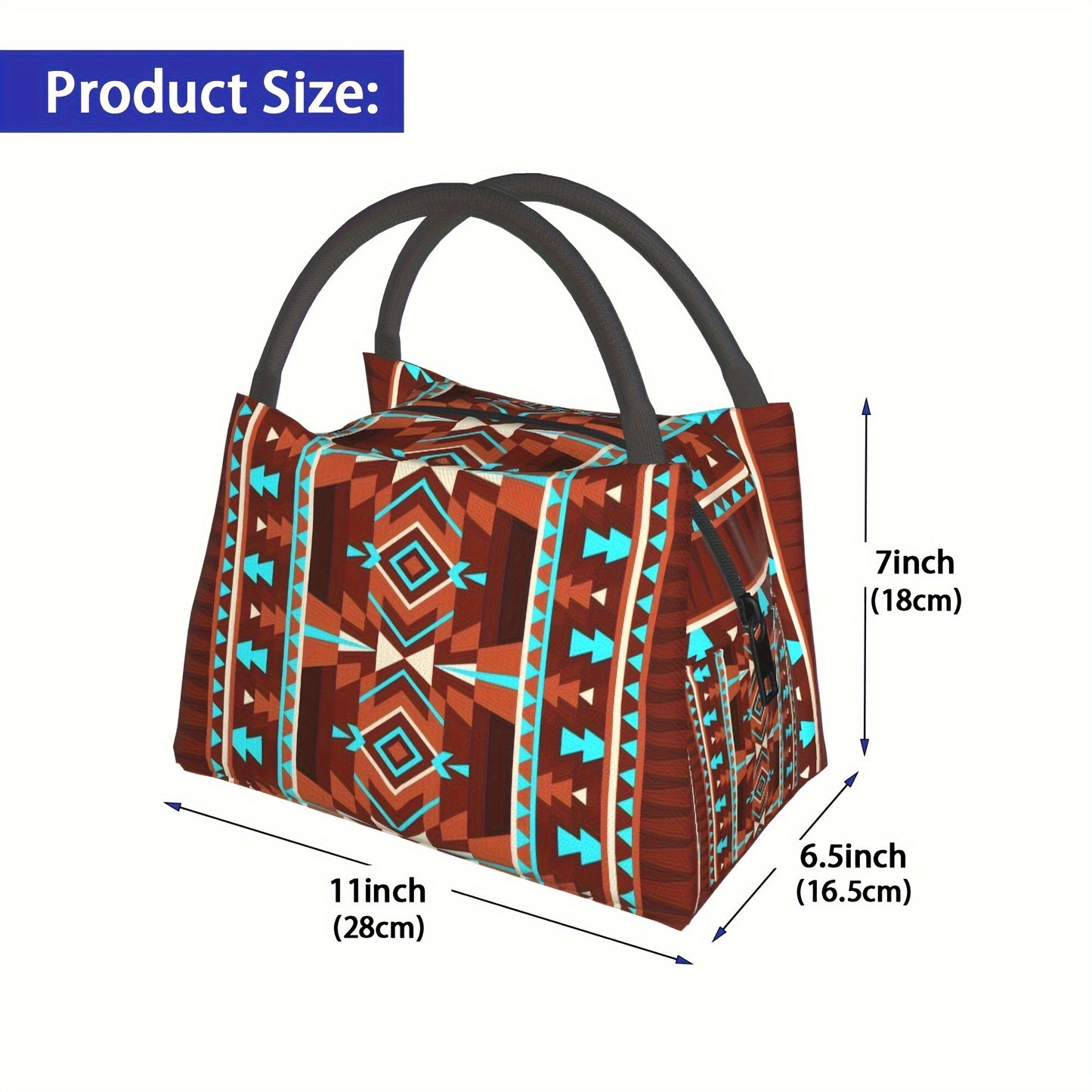 Stylish Brown Geometric Insulated Cooler Bag for Outdoor Fun