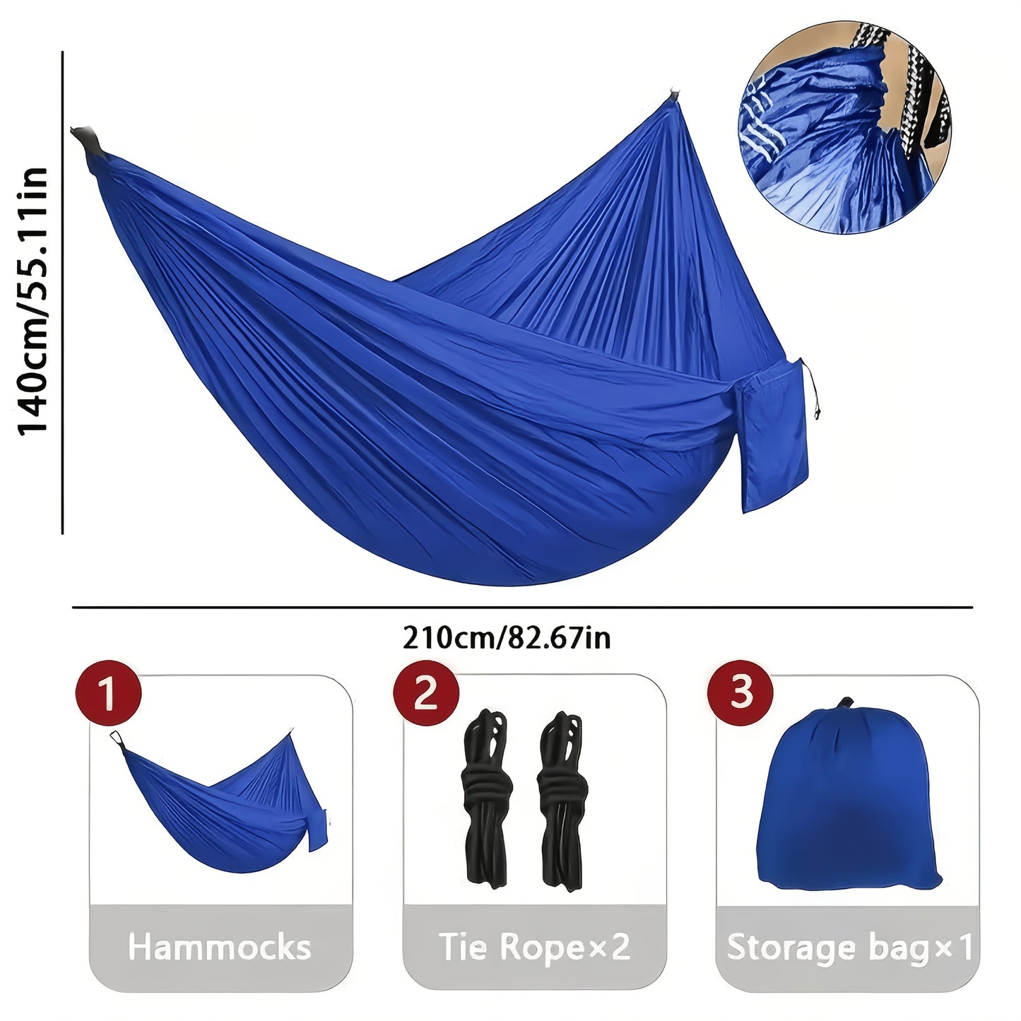 Portable Camping Hammock Double Or Single With Carry Bag