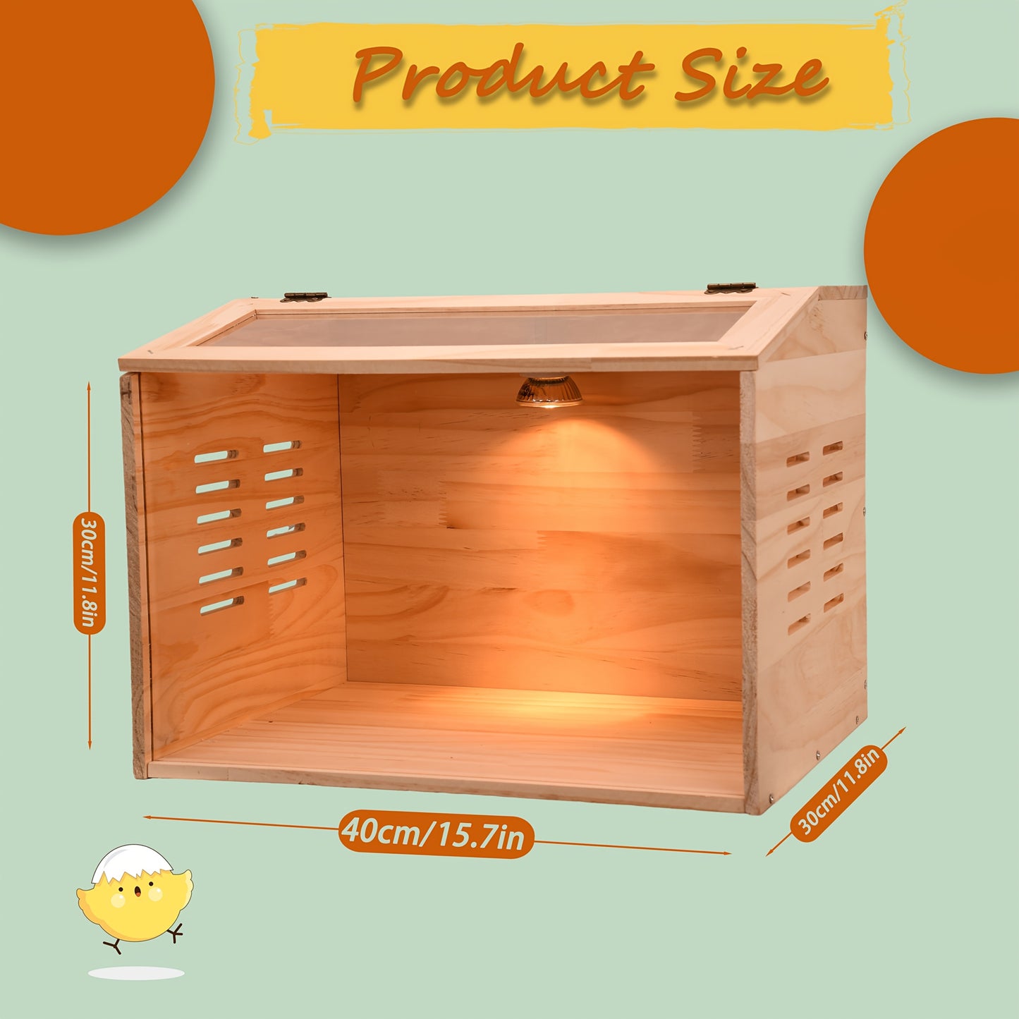Wooden 3 To 10 Chick Brooder With Heater And Ventilation