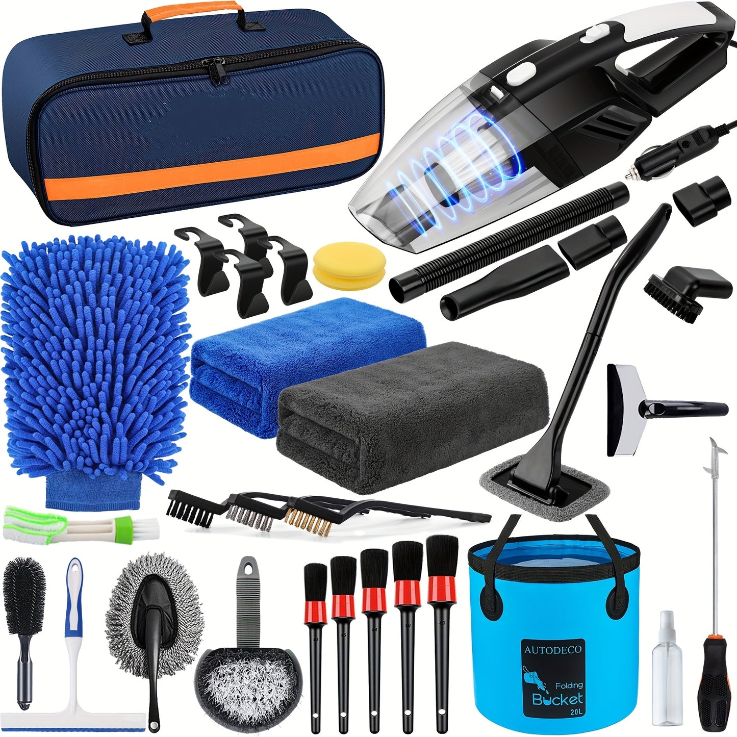 FCLUSLL 41 Piece Car Cleaning Kit With Vacuum And Tools