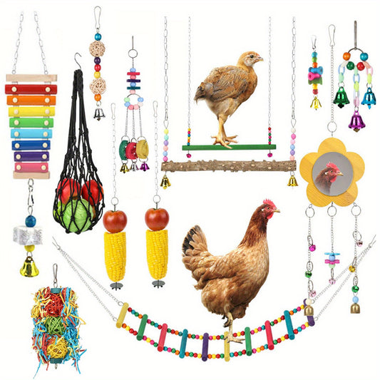Chicken Toys For Coops With Glockenspiel And Mirror
