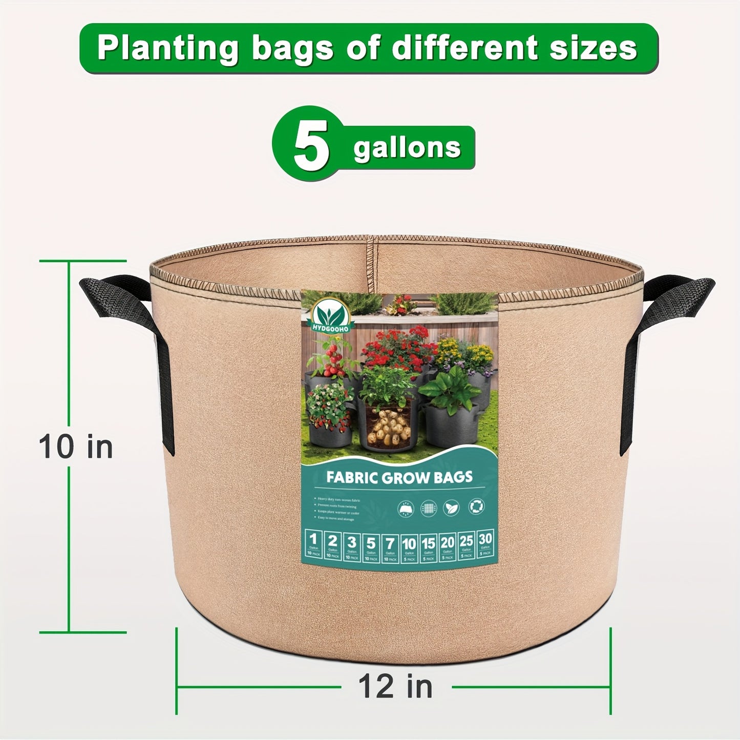 Thickened Non Woven Grow Bags With Scissors For Indoor Outdoor Use