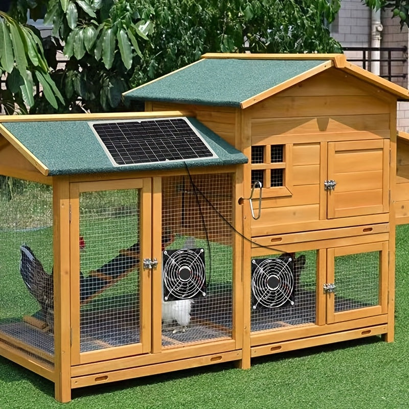 Solar Dual Fan Ventilation System for Chicken Coops and Pets