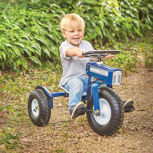 Tricam Kids 22 Inch Blue Steel Ride On Tractor Tricycle