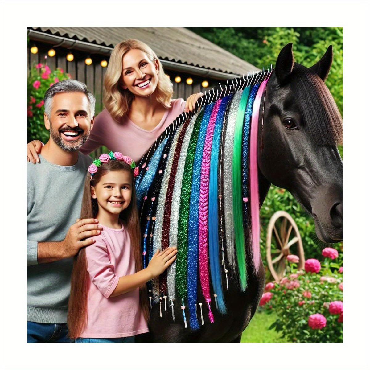 Dielianyi Bling Mane and Tail Tinsel for Horse Lovers