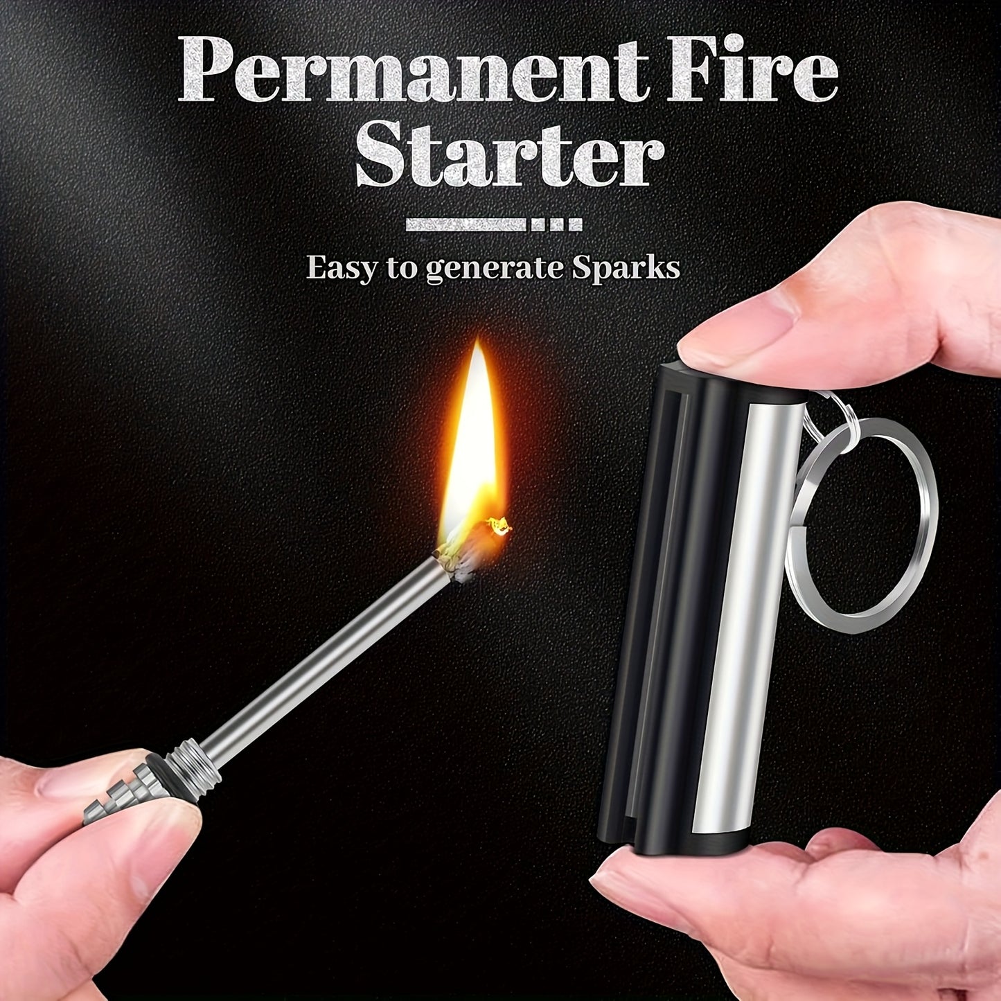 5Pcs Eternal Matches Magnesium Fire Starter Keychain Lighter
