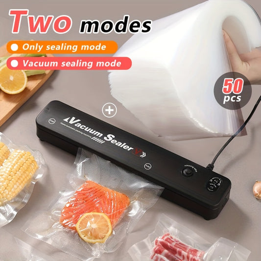 2 In 1 Vacuum Sealer With 50 Bags For Fresh Food Storage