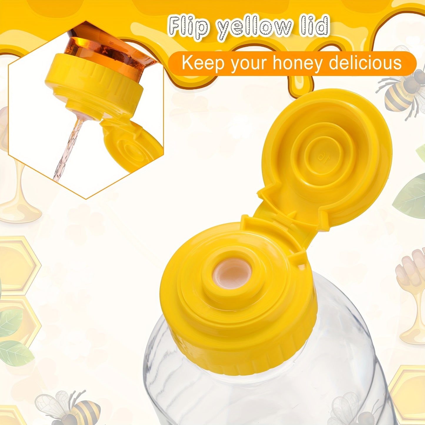 24 Pack Clear Plastic Honey Squeeze Bottles with Flip Top Lids