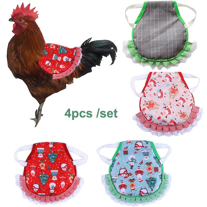 Plaid Chicken Saddles 4 Pack Soft Hen Aprons