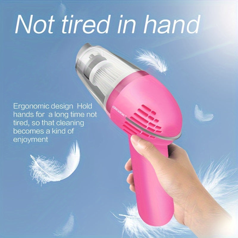 Pink Car Vacuum Cleaner Strong Suction Wet Dry Pet Hair