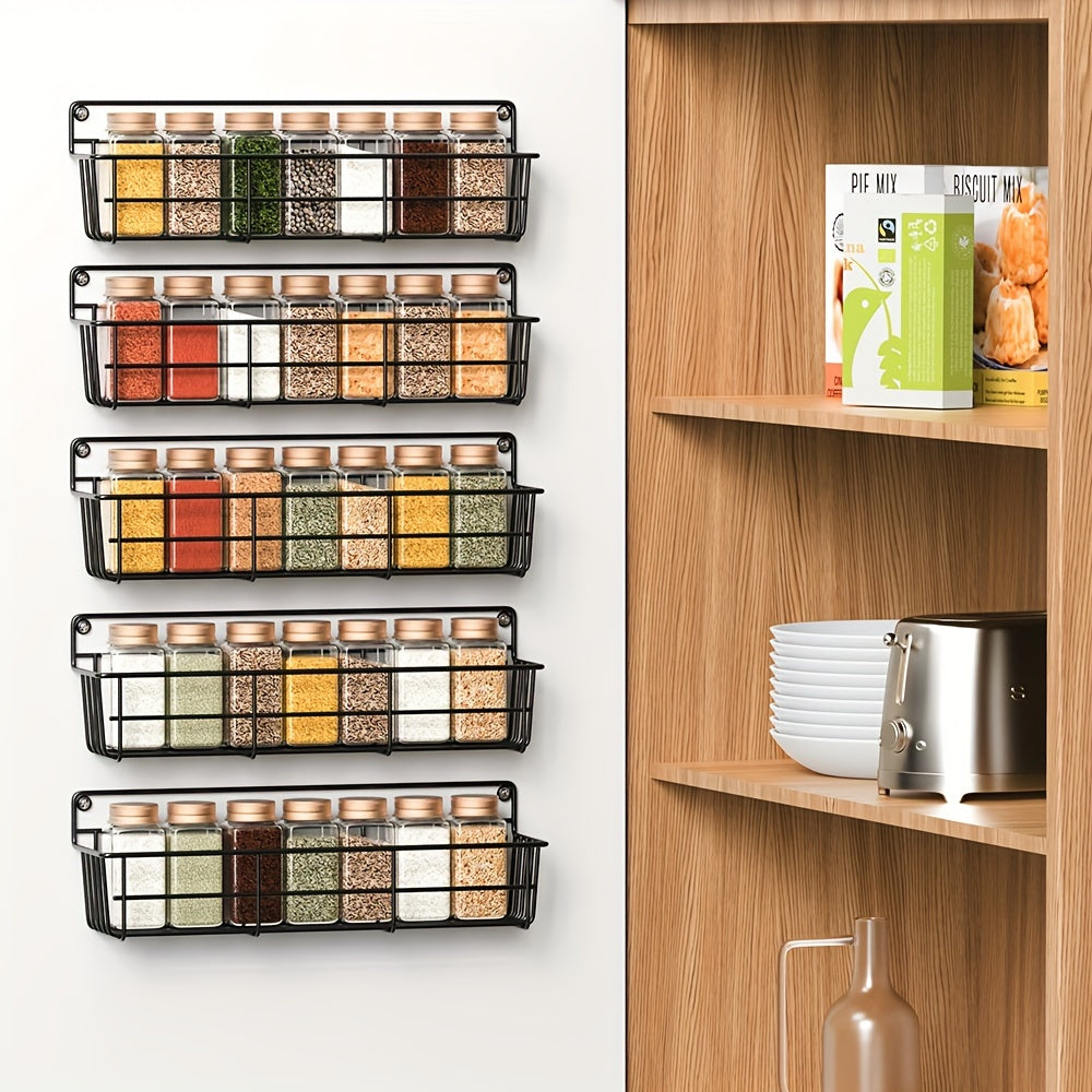 4/5pcs Multifunctional Wall-mounted Spice Rack