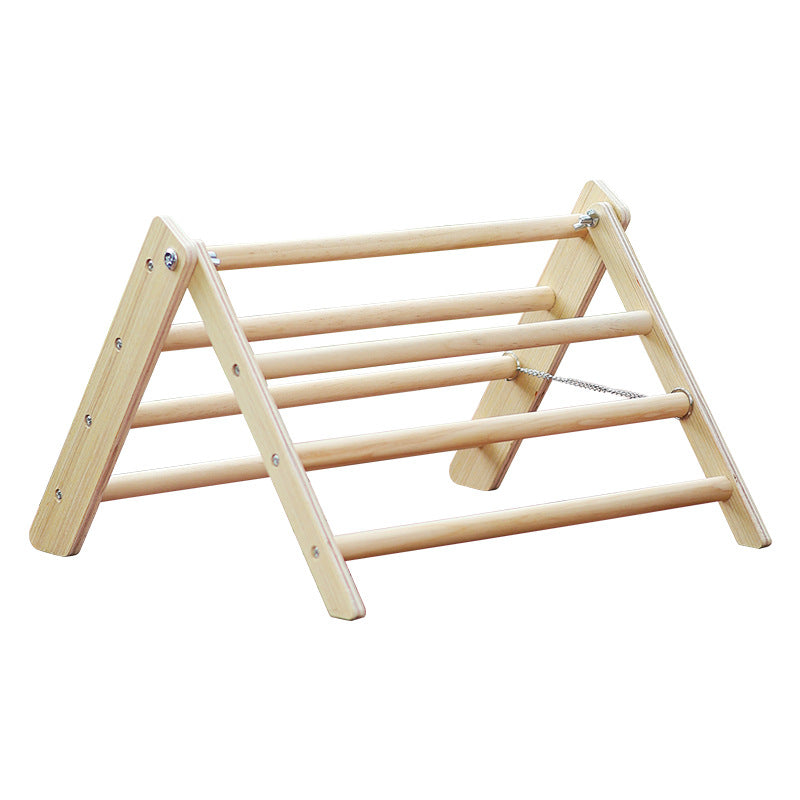 Recycled Wood Foldable Chicken Perch With Triangular Base