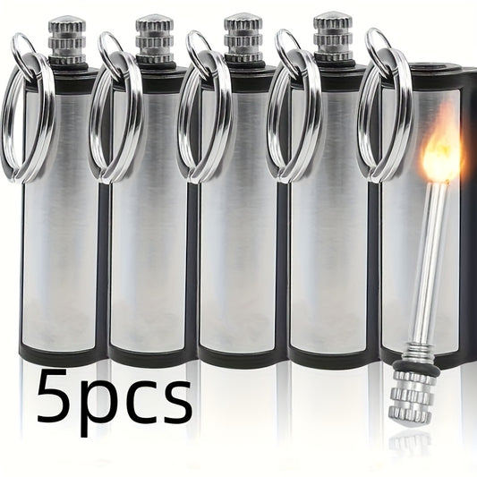 5Pcs Eternal Matches Magnesium Fire Starter Keychain Lighter
