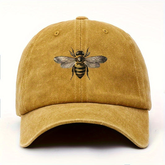 Women's Adjustable Baseball Cap with Bee Graphic Print