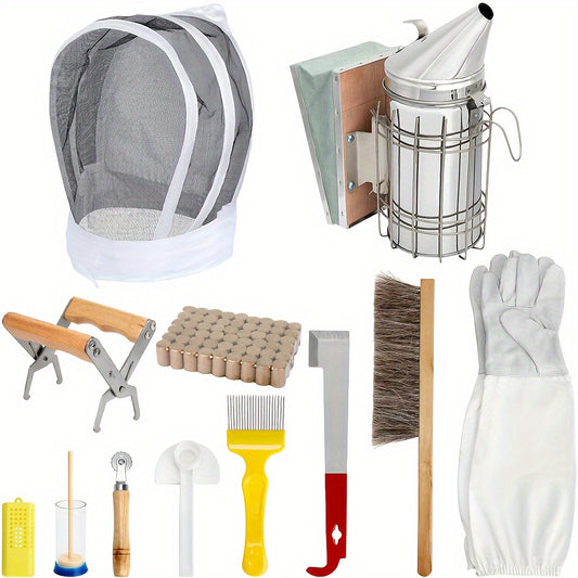 12PCS Beekeeping Supplies Starter Kit with Gloves and Tools