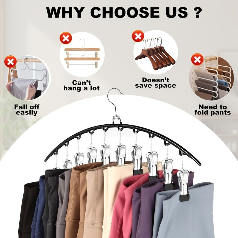 4 Pack 10 Clip Pants Hangers For Leggings Jeans Socks Ties