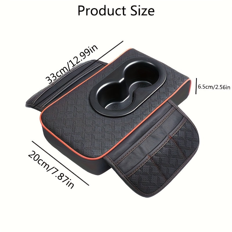 Universal Car Armrest Cover PU Leather Center Console Mat
