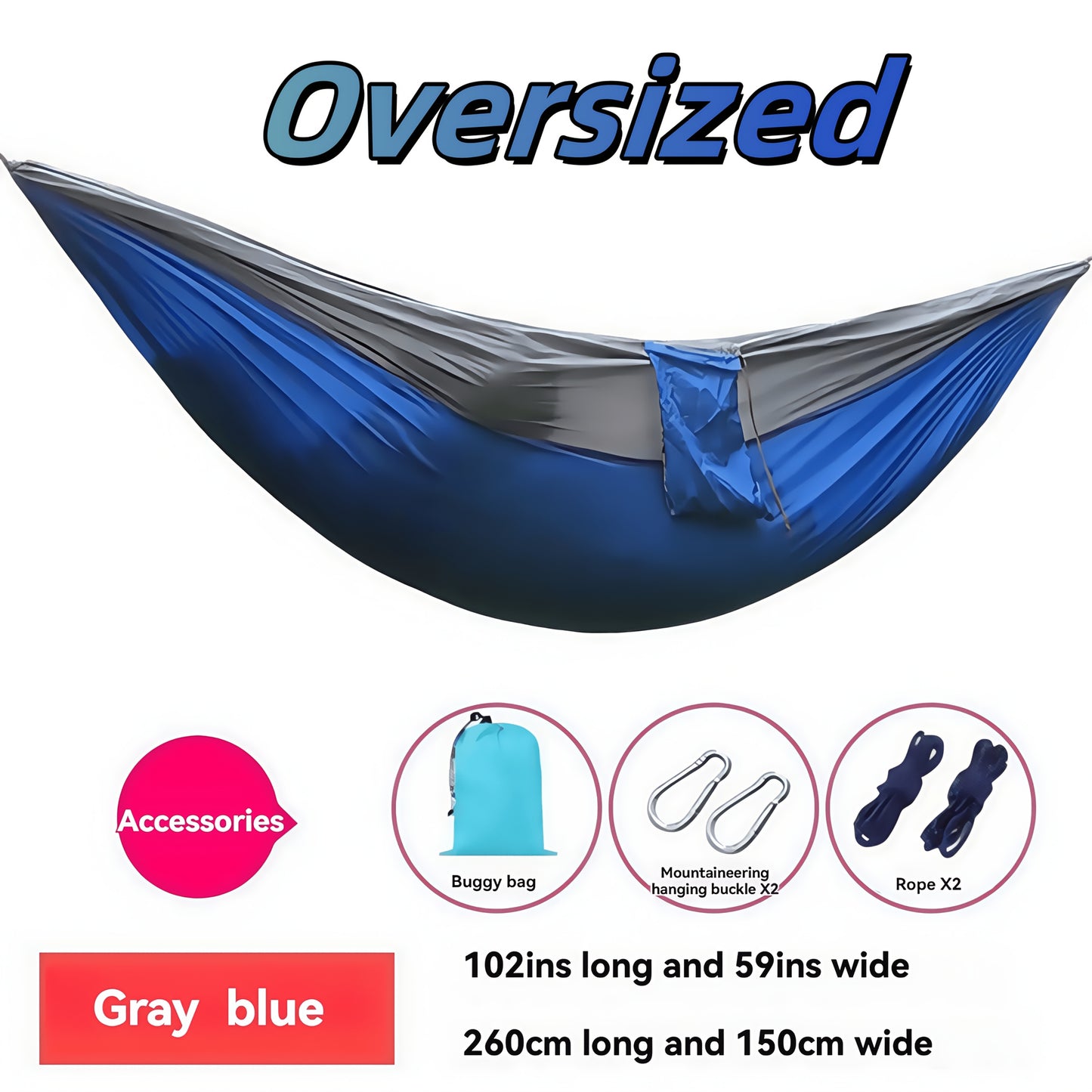 Portable Camping Hammock Double Or Single With Carry Bag