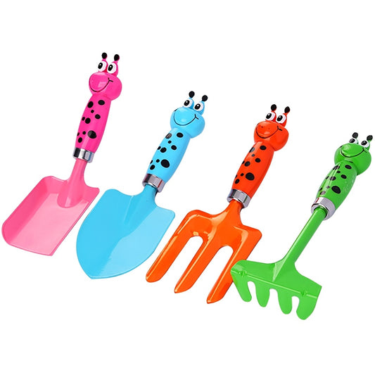 4PCS ChezMax Metal Mini Gardening Hand Shovel Set Safe Soil Planting Digging Transplanting Tools