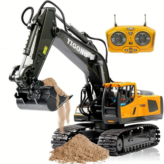 YIGONG 9-Channel Remote Control Excavator Toy with Lights and Sounds