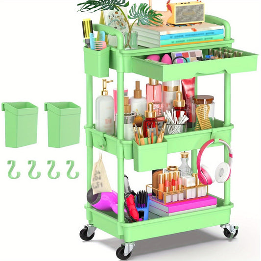 Multi-Functional Rolling Storage Cart with Removable Drawers