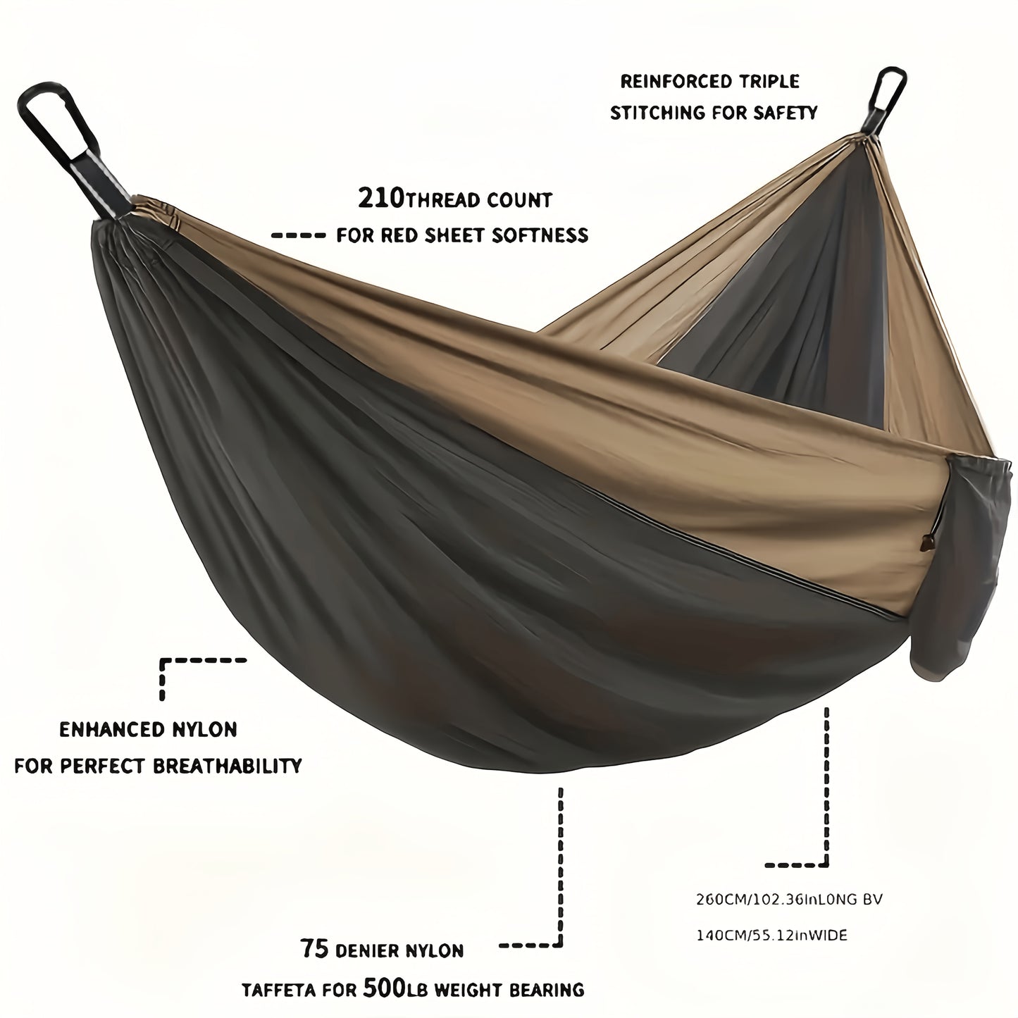 Portable Camping Hammock Double Or Single With Carry Bag