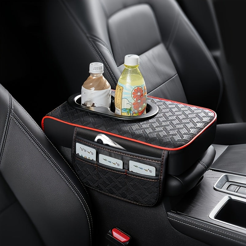 Universal Car Armrest Cover PU Leather Center Console Mat