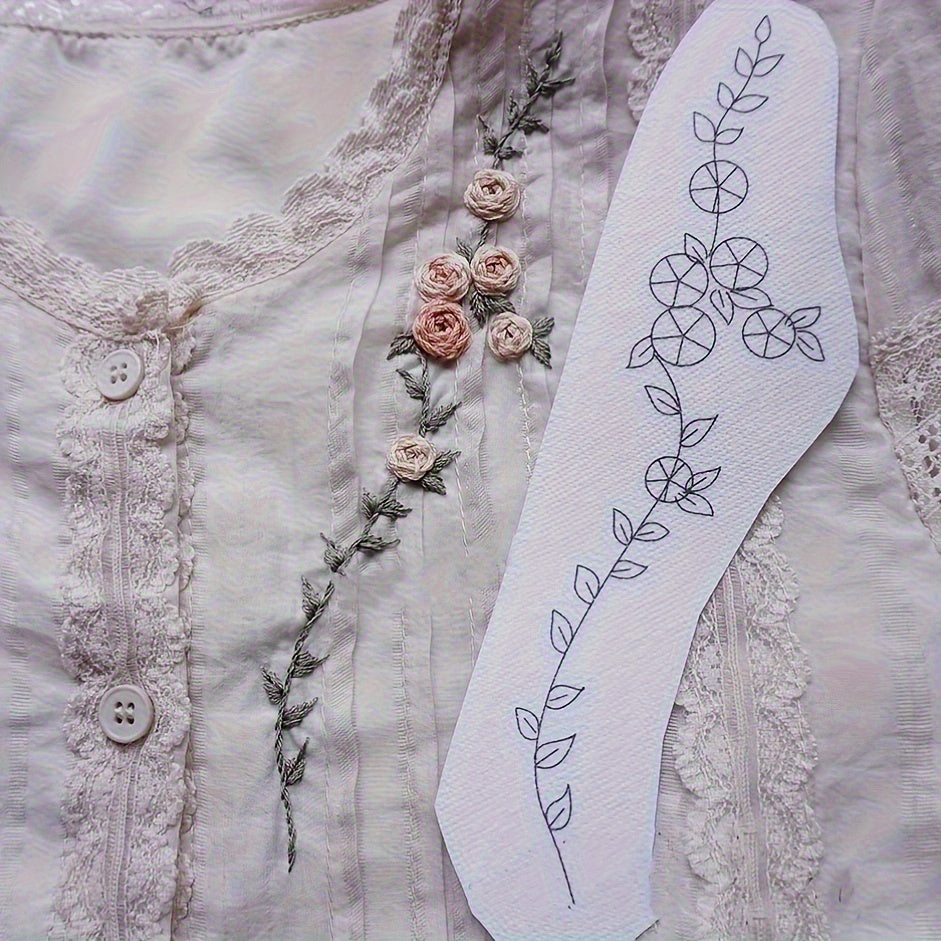 9Pcs Flower Embroidery Patches Water Soluble Self Adhesive