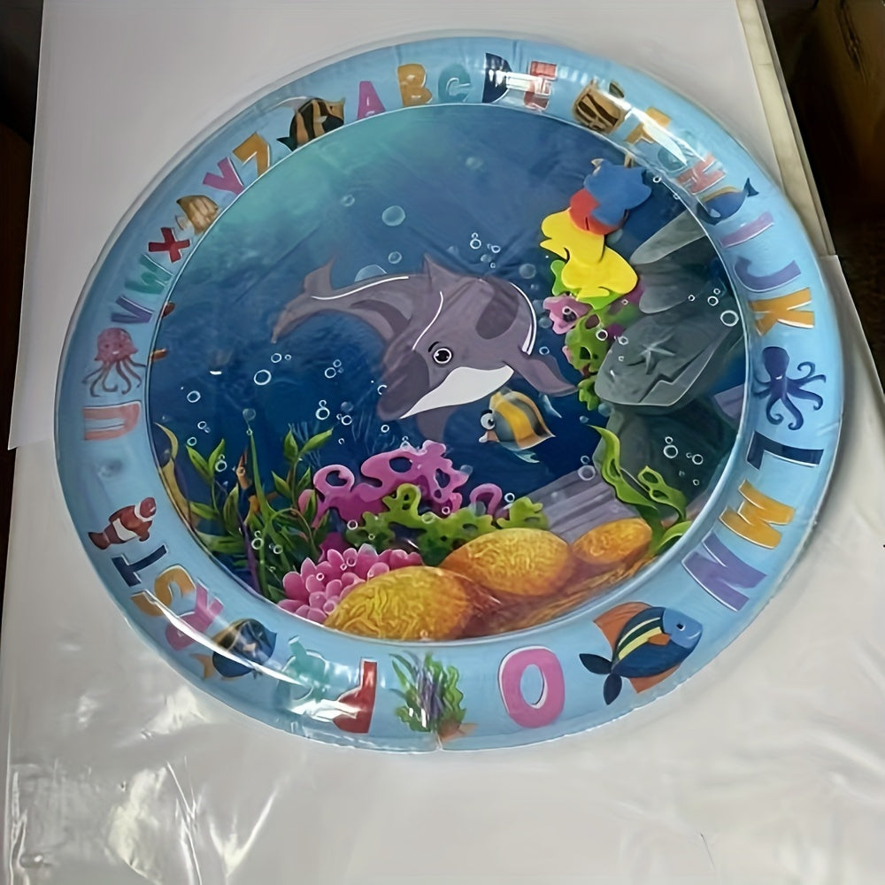 Cartoon Pattern Round Water-Resistant Pet Cooling Mat 25.59 Inch