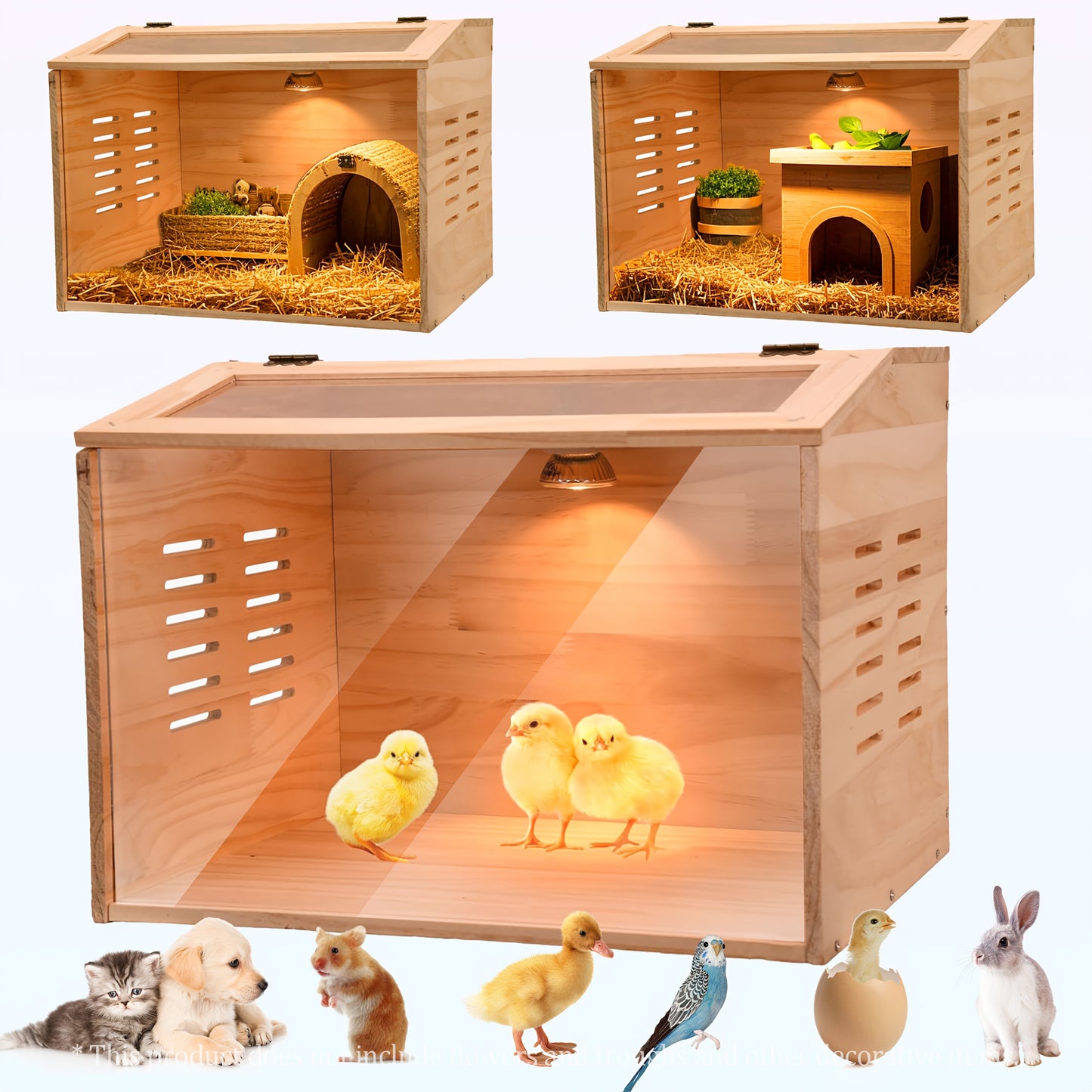 Wooden 3 To 10 Chick Brooder With Heater And Ventilation