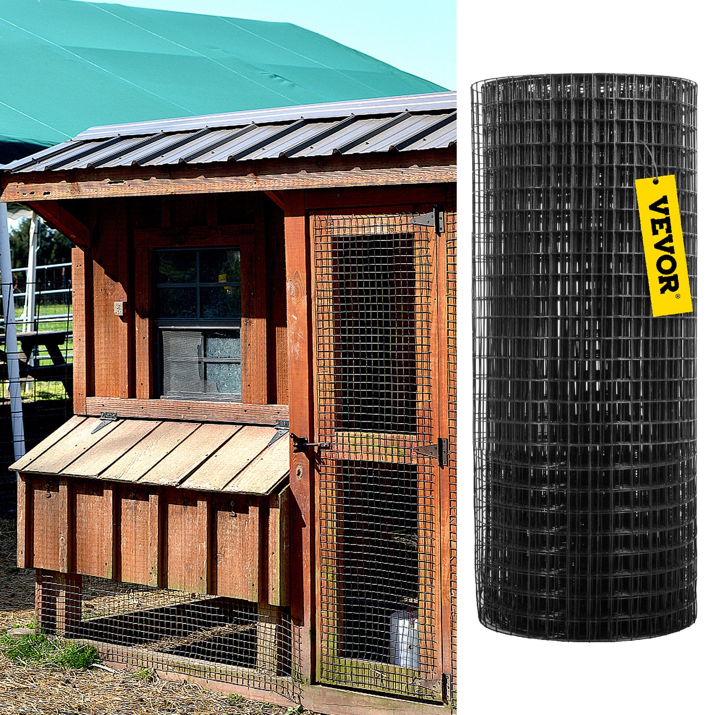 Vevor Vinyl Coated Welded Wire Fence 1 By 1 Inch Mesh