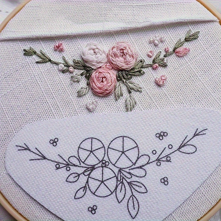 9Pcs Flower Embroidery Patches Water Soluble Self Adhesive