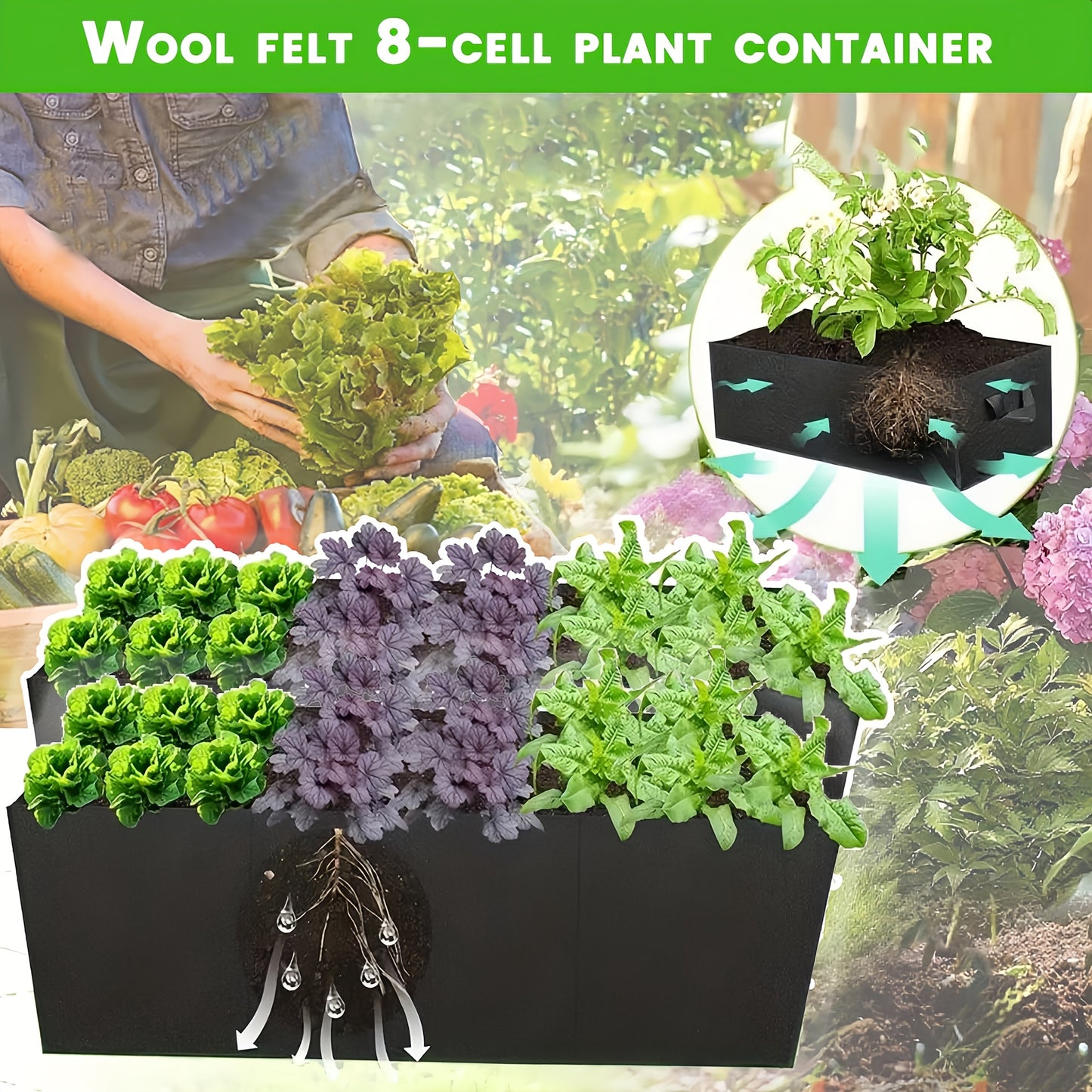 Oversized 8 Level Garden Bed Set for Indoor and Outdoor Use