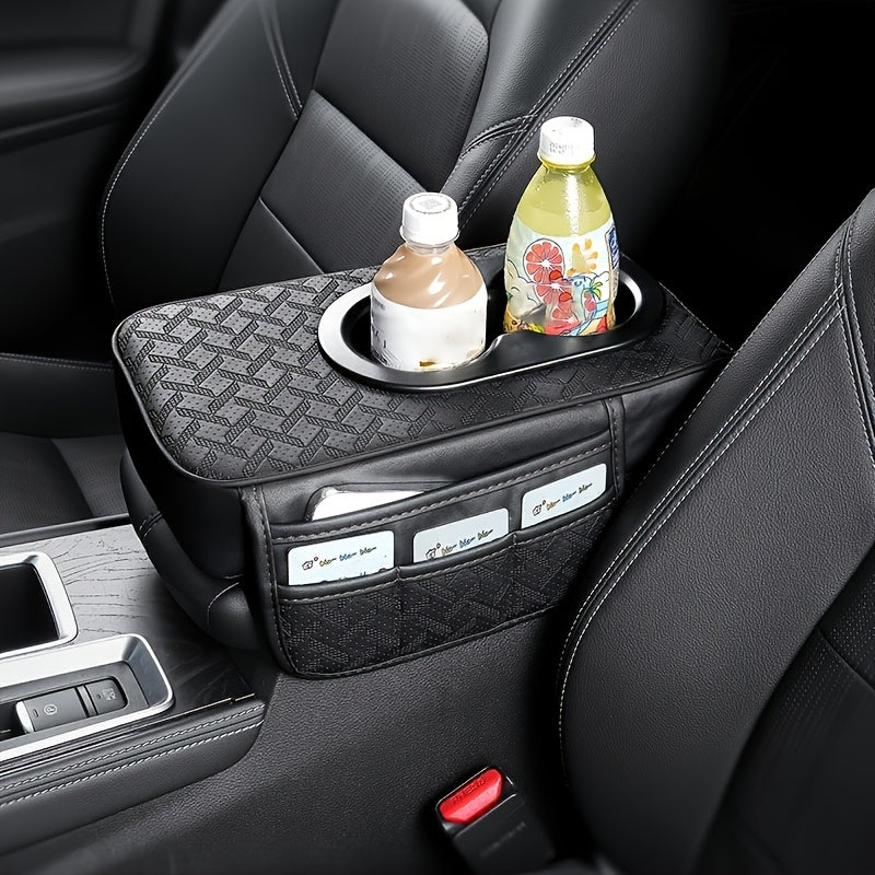 Universal Car Armrest Cover PU Leather Center Console Mat