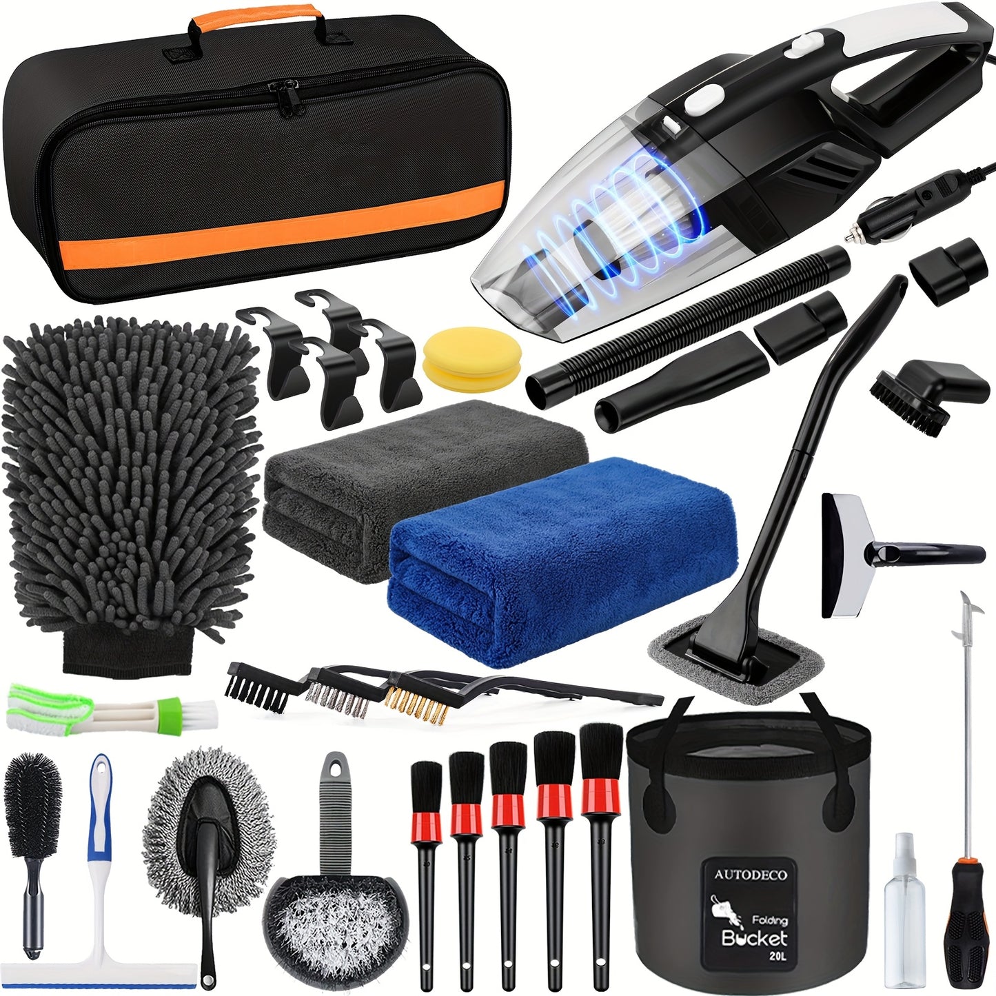 FCLUSLL 41 Piece Car Cleaning Kit With Vacuum And Tools