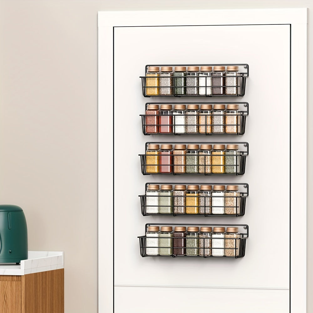 4/5pcs Multifunctional Wall-mounted Spice Rack