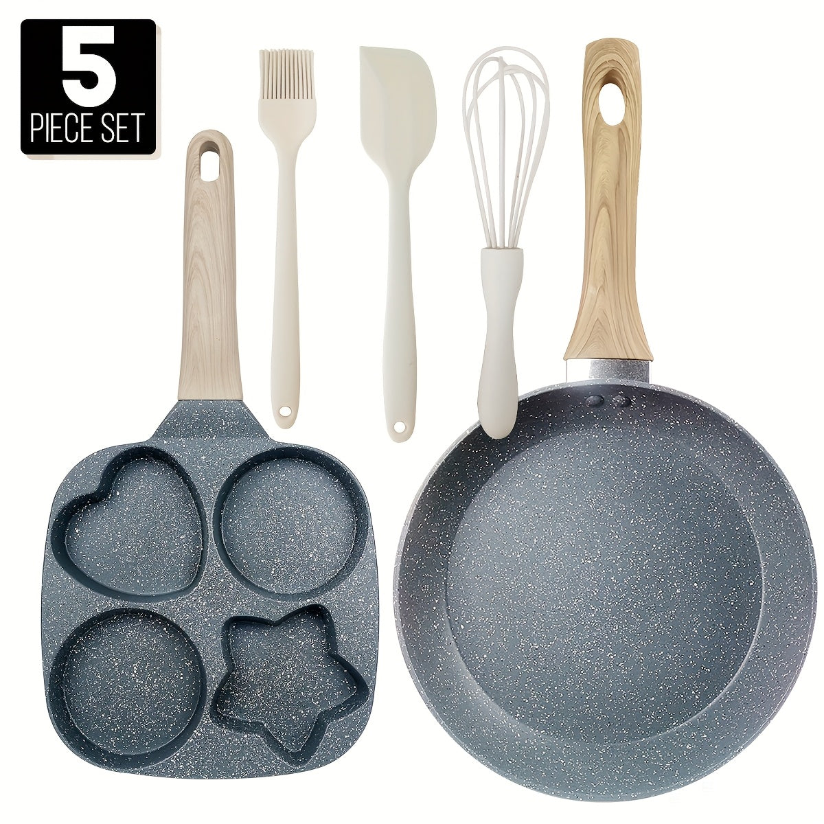 Premium Non Stick Breakfast Skillet with Wooden Handle