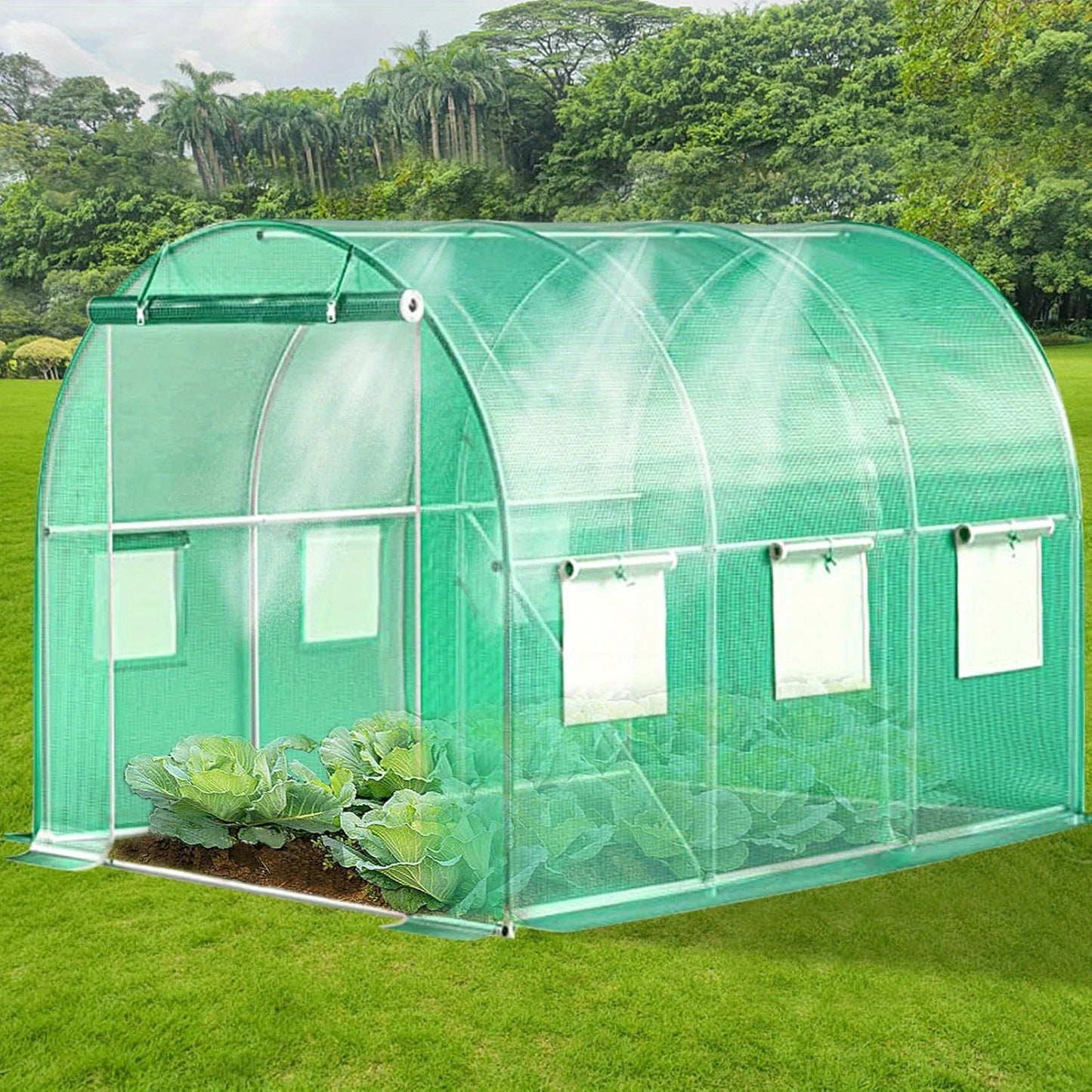 Walk In Tunnel Greenhouse With Integrated Watering System