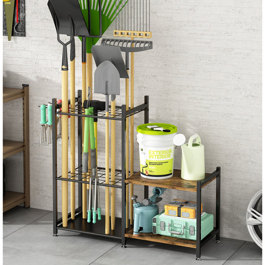 Heavy-Duty Metal Garden Tool Organizer for Long Handles