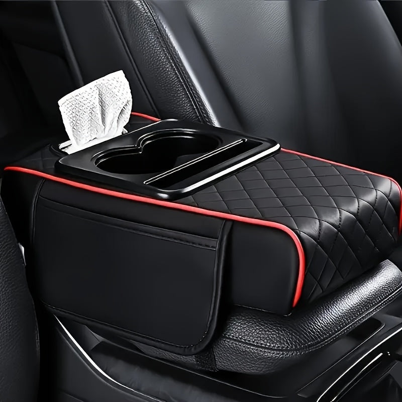 Universal Car Armrest Cover PU Leather Center Console Mat