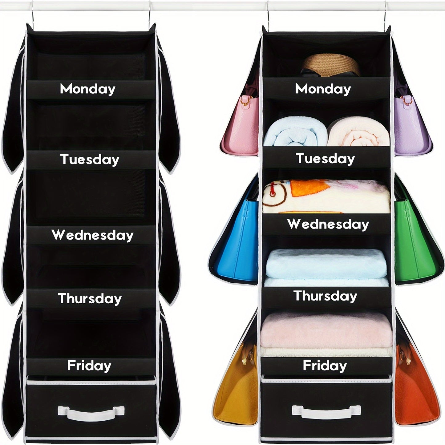 5 Shelf Weekday Clothes Organizer For School Monday Friday