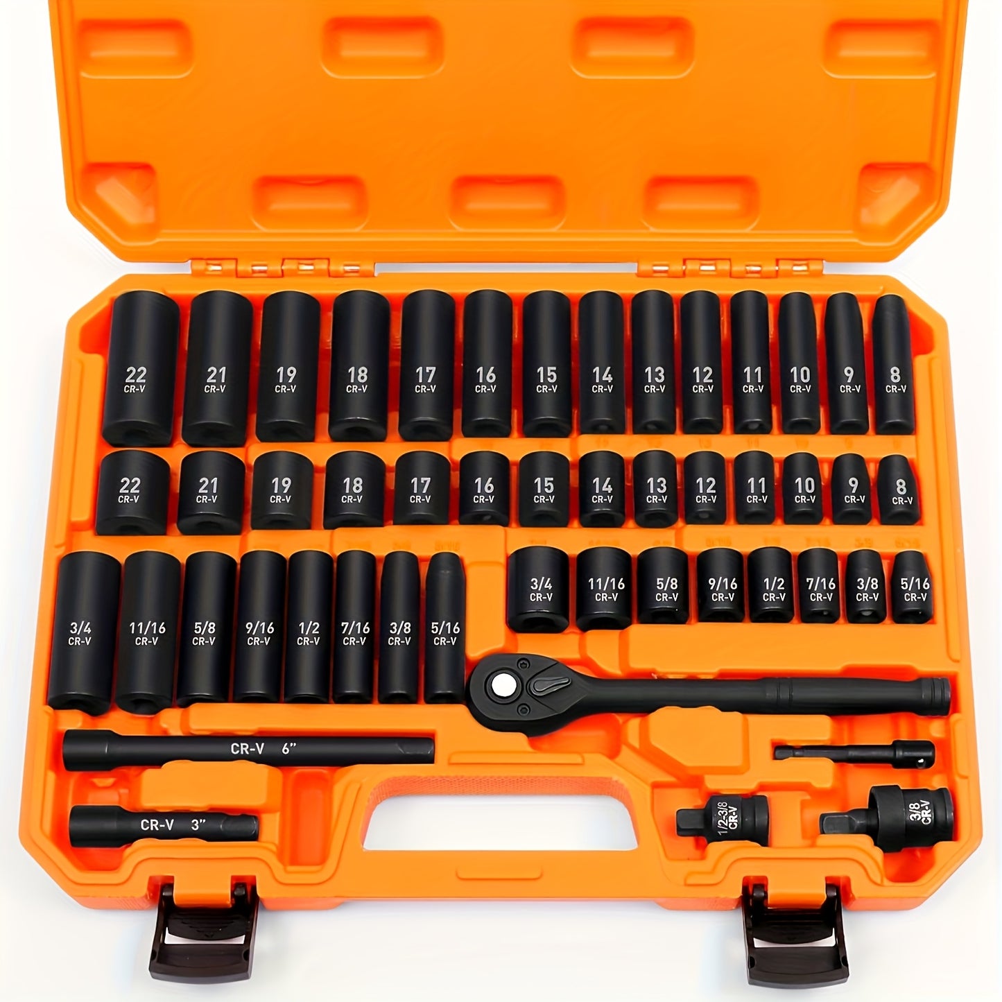 Chrome Vanadium Steel Impact Sleeve Tool Set 53 Pieces