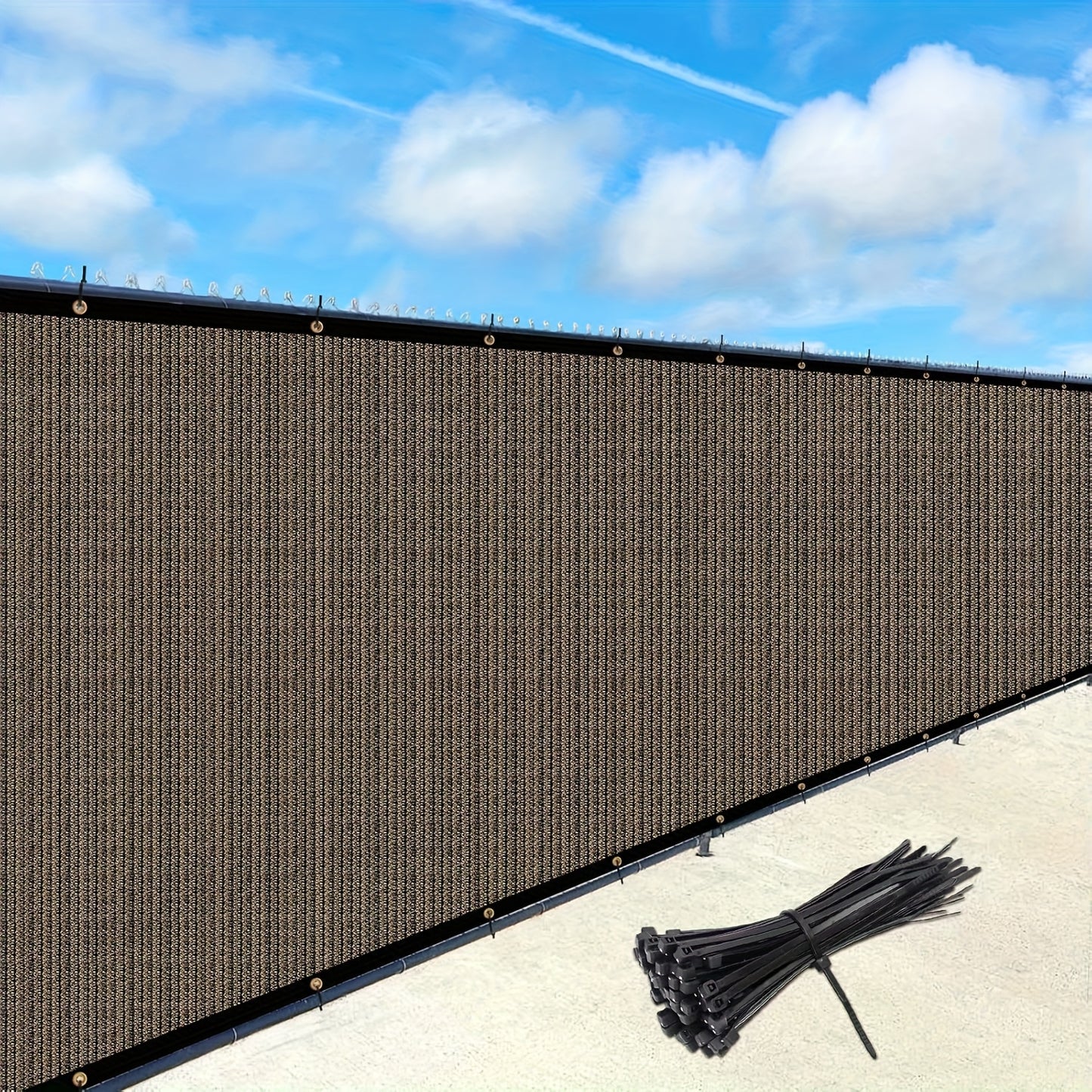 Brown Privacy Screen Fence 4ftx50ft Heavy Duty Mesh