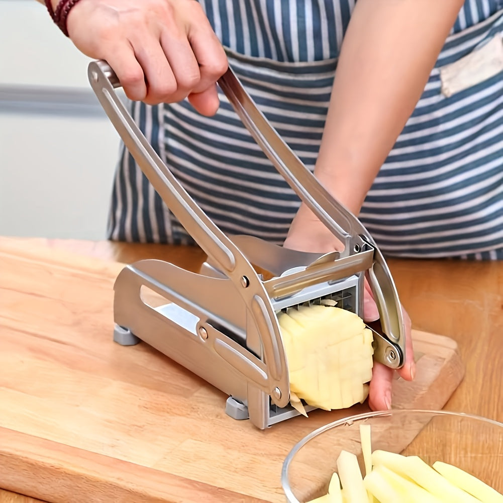 French Fries Cutter with 2 Blades Stainless Steel Professional French Fries Slicer for Pressing French Fries