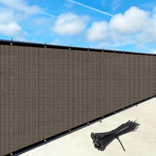 Brown Privacy Screen Fence 4ftx50ft Heavy Duty Mesh