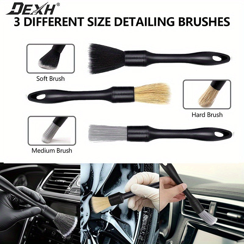 Car Detail Brush Kit Eight Piece Interior Cleaning Tools