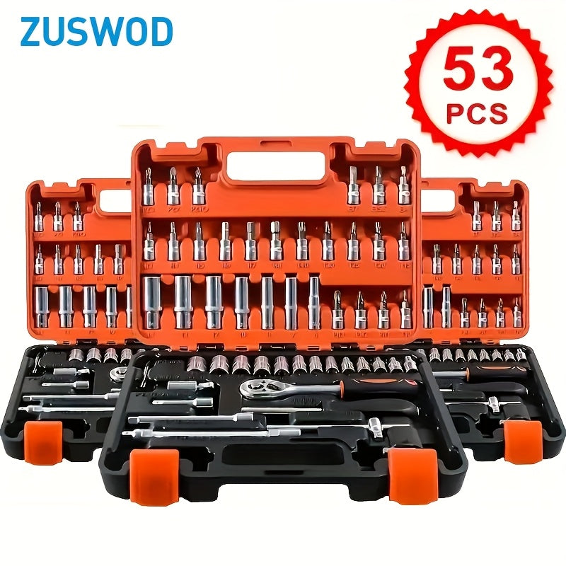 Chrome Vanadium Steel Impact Sleeve Tool Set 53 Pieces