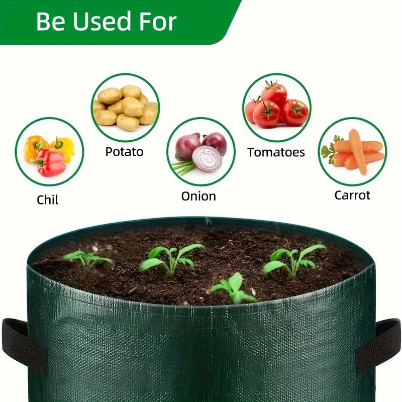 5 Packs 10 Gallon Breathable Fabric Grow Bags Aeration Potato Planters with Access Flap Sturdy Handles Lightweight Design Ideal for Indoor and Outdoor Gardening of Tomatoes Carrots Fruits and Vegetables