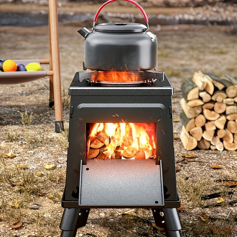 Portable Wood Stove With Airflow System For Camping