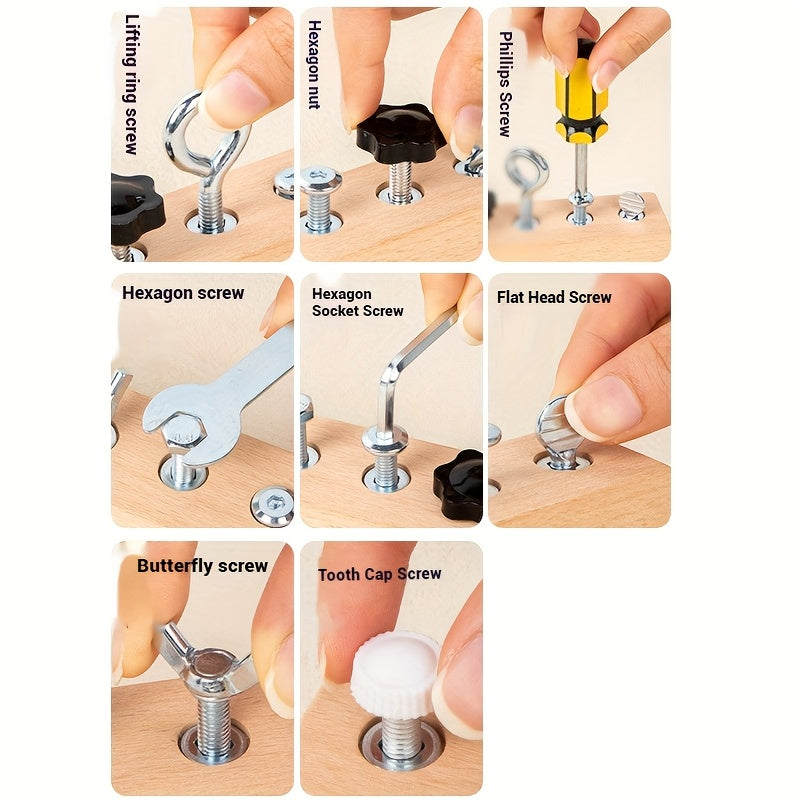 Screw Tightening Game Hand Eye Coordination Wooden Aids